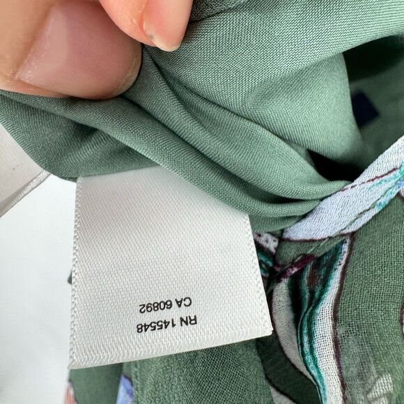 Rachel Roy Green Floral Dress July Sage Combo High Low Hem Medium NWT - Picture 9 of 11